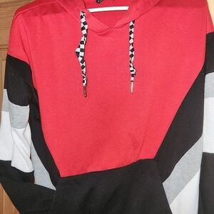 Rue21 Red and Black Colorblock Sweater